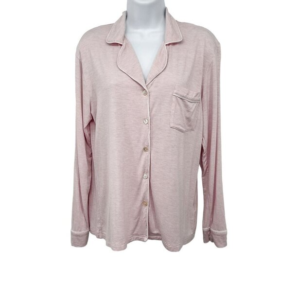 2/$30 UGG Nya Pajama PJ Top Button Up Sleep Shirt Long Sleeve Collared Pink - Picture 3 of 9